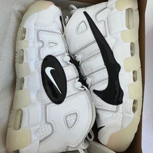 Nike White and Black uptempo Sneakers